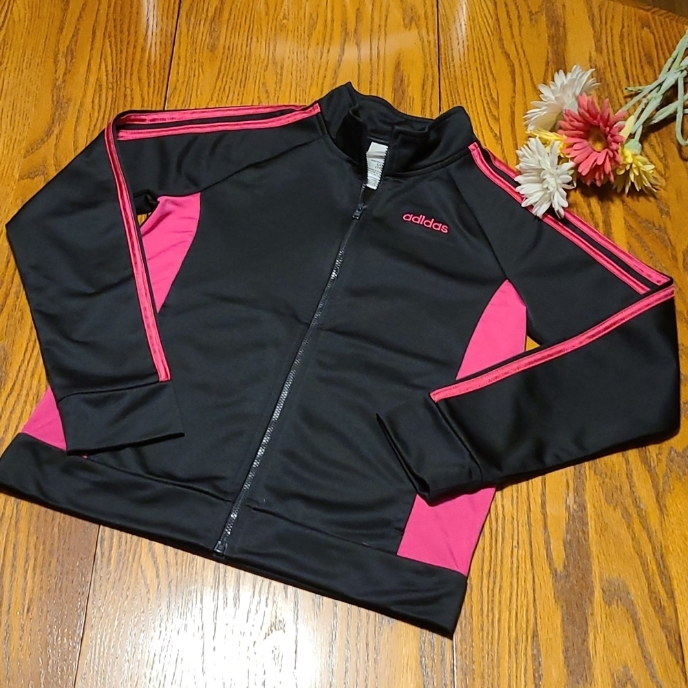 Adidas athletic jacket - black and pink